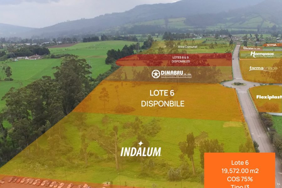 Lote 6 — 19.572,00 m² · COS 75% · Tipo I3
