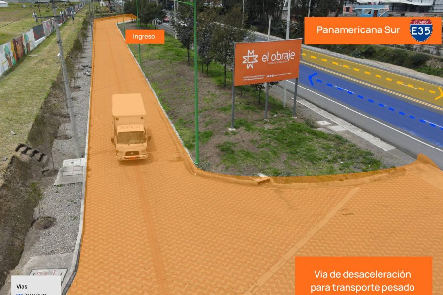 Vía de desaceleración para transporte pesado